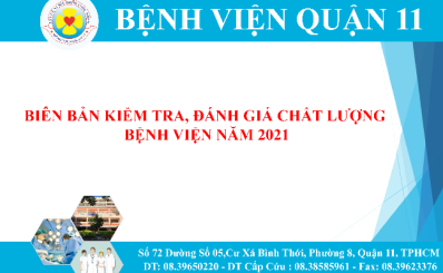 Biên bản kiểm tra đánh giá chất lượng Bệnh viện năm 2021